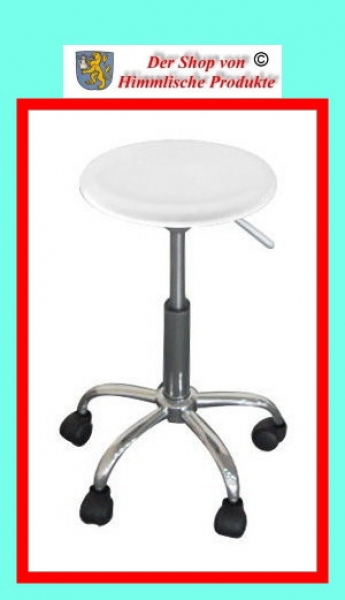 Barhocker als Klassischer Rollhocker in weiss zum Tiefpreis